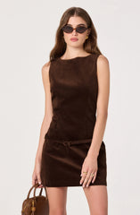Corduroy Belted Mini Dress