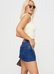 Nickei Denim Mini Skirt Mid Wash Petite
