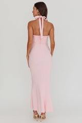 Fire Of Stars Halterneck Midi Dress Pink