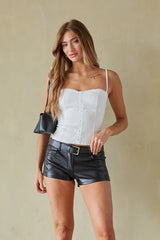 Arley Leather Belted Shorts