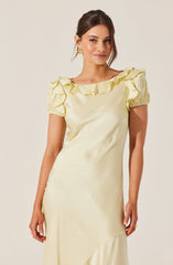 Auden Satin Ruffle Midi dress
