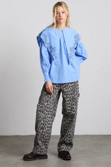 drew cargo jeans - leopard charcoal