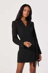 Kesari Pleated Blazer Wrap Dress