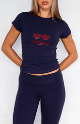 Made With Love Baby Tee Navy