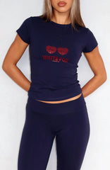 Made With Love Baby Tee Navy