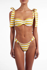 Ruched Bottom (Yellow Stripe)