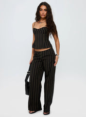 Kierstyn Corset Set Black Stripe