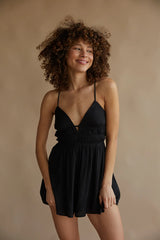Joy Open Back Babydoll Romper