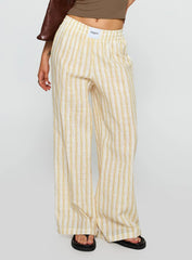 Beach House Pants Yellow Stripe