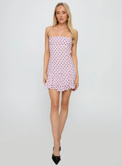 Delamere Mini Dress Pink / Black Polka