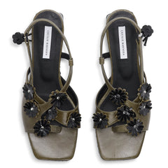 ARNA | SANDAL TEXTURED LEATHER OLIVE