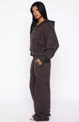 Hiding Away Wide Leg Sweatpants Dark Camo