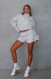 Core Classic Zip Front Sweater Dark Grey Marle