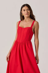 Sweetheart Corset Linen Dress