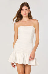 Strapless Ruched Mini Dress