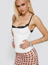 Renaissance Corset Lace Top White / Black