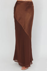 Easy Love Contrast Maxi Skirt Chocolate