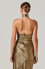 Marissa Halter Neck Midi Dress