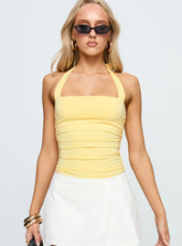 By The Beach Halter Bodysuit Yellow