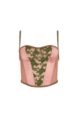 Satin Lace Panel Bustier Corset