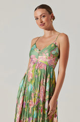 Maeve Printed Pleated Midi Dress