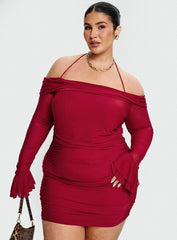 Taylon Off The Shoulder Mini Dress Red Curve