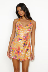 She's A Masterpiece Sequin Mini Dress Orange