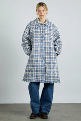avery quilted jacket- navy check
