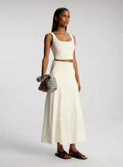 Parker Striped Raffia Bag