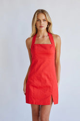 Flora Halter Mini Dress
