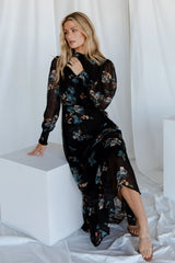 Luciana Maxi Dress | Black + Blue