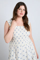 Tish midi dress - white bow print