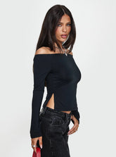 Maestro Off The Shoulder Top Black