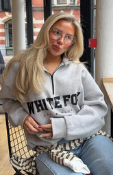 High Standard Zip Front Sweater Grey Marle