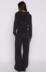 Comfy And Cute Wide Leg Sweatpants Charcoal