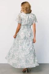 Birdie Maxi Dress | White + Sage Floral