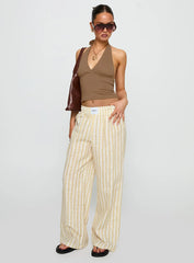 Beach House Pants Yellow Stripe