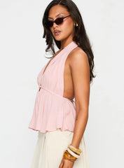 Saddler Halter Top Pink
