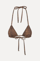 x BELLA HADID Nick Triangle Bikini Top - Lucky Leopard