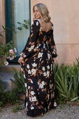 Tristan Maxi Dress | Black Floral