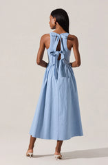 Bow Back Apron Midi Dress