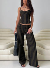 Kierstyn Corset Set Black Stripe