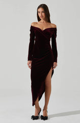Sirica Velvet Off Shoulder Dress