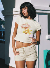 Blooming Orchids Graphic Top Cream