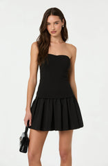 Strapless Drop Waist Mini Dress