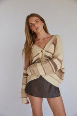 Alden Stripe Knit Button Up Cardigan