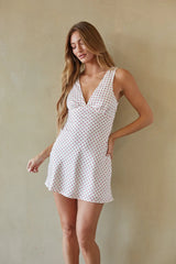 Annie Polka Dot Satin Mini Dress
