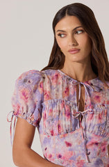 Floral Puff Sleeve Mini Dress