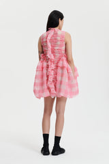 GISELLE | DRESS GINGHAM JACQUARD SORBET PINK