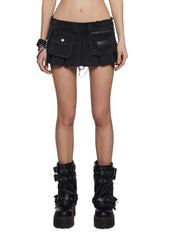 Chord Denim Mini Skirt